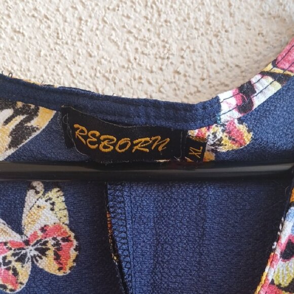 Reborn Blue and Pink Halter Maxi Sundress - Picture 2 of 3